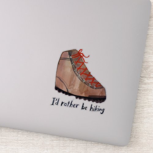 Id Rather Be Hiking Watercolor Sticker