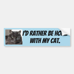 I'd Rather Be Home With My Cat Bumper Sticker