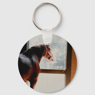 I'd rather be horse back riding keychain