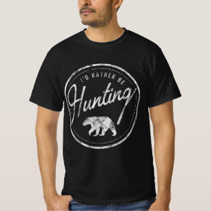 I'd Rather Be Hunting Bear Retro style faded T-Shirt