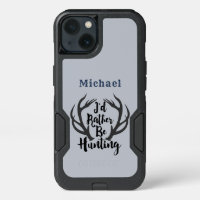 I'd Rather Be Hunting Deer Buck Antlers Monogram