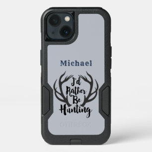 I'd Rather Be Hunting Deer Buck Antlers Monogram iPhone 13 Case