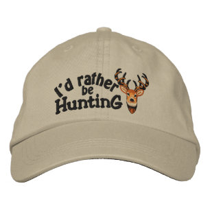 I'd rather be Hunting White Tail Embroidery Embroidered Baseball Hat