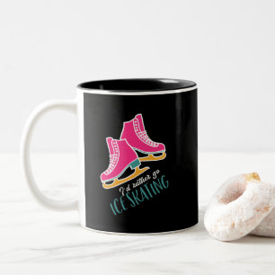 I'd Rather Be Ice Skating Funny Figure Skaters Two-Tone Coffee Mug