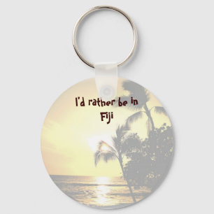 I'd Rather Be in a Tropical Island Keychain