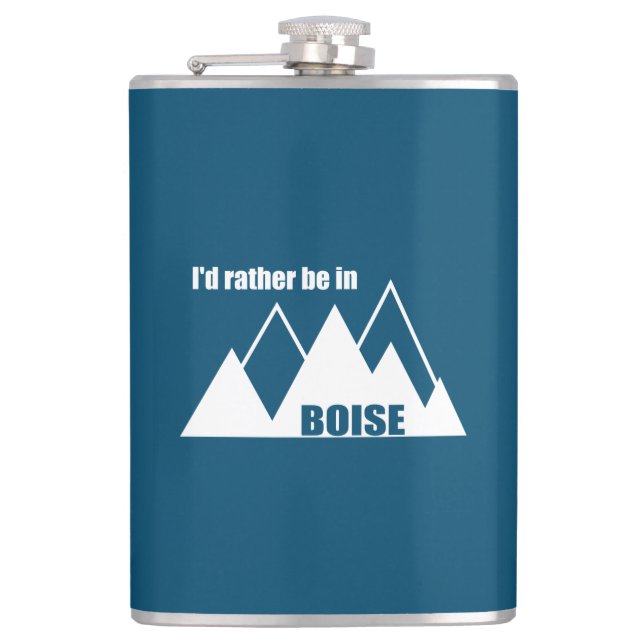 I'd Rather Be In Boise Idaho Mountain Flask (Front)