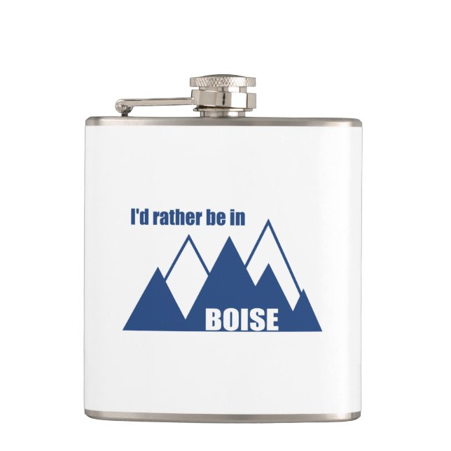 I'd Rather Be In Boise Idaho Mountain Flask (Front)