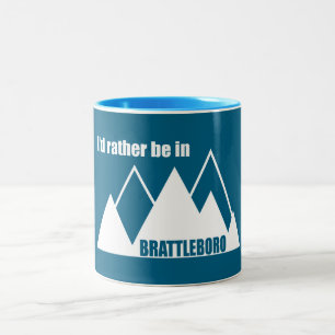 I'd Rather Be In Brattleboro Vermont Mountain Two-Tone Coffee Mug