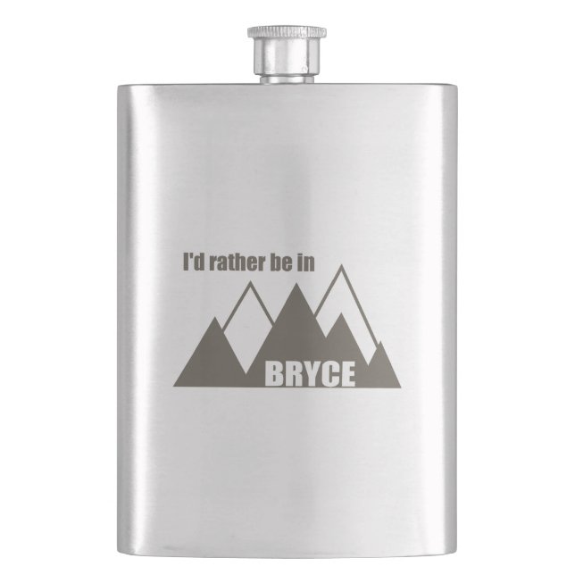 I'd Rather Be In Bryce Canyon Mountain Flask (Front)