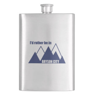 I'd Rather Be In Bryson City Mountain Flask