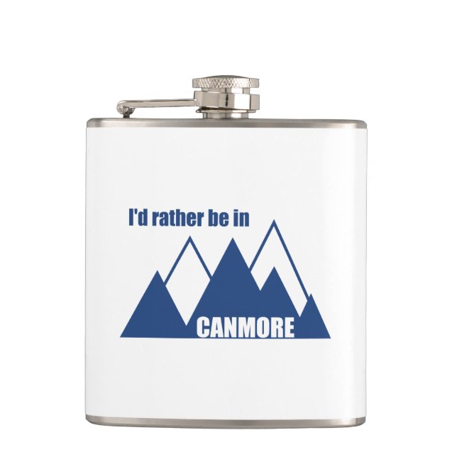I'd Rather Be In Canmore Mountain Flask (Front)