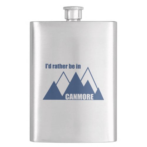 Id Rather Be In Canmore Mountain Flask