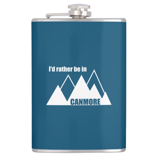 I'd Rather Be In Canmore Mountain Flask (Front)