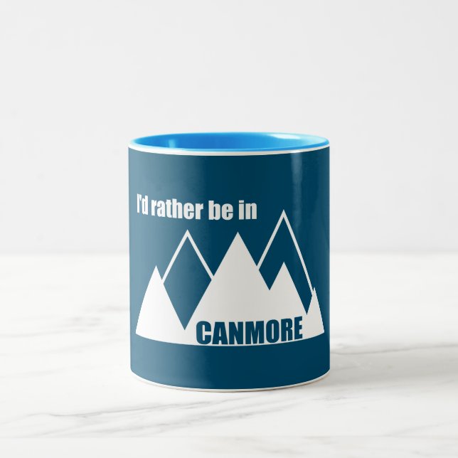 I'd Rather Be In Canmore Mountain Two-Tone Coffee Mug (Center)