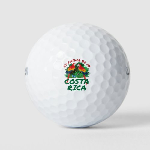 Id Rather Be in Costa Rica Vacation Souvenir Golf Balls