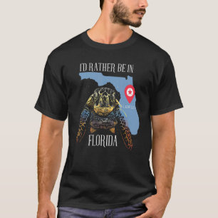 I'd Rather Be In Florida Tortoise Cool Tribal Sea T-Shirt