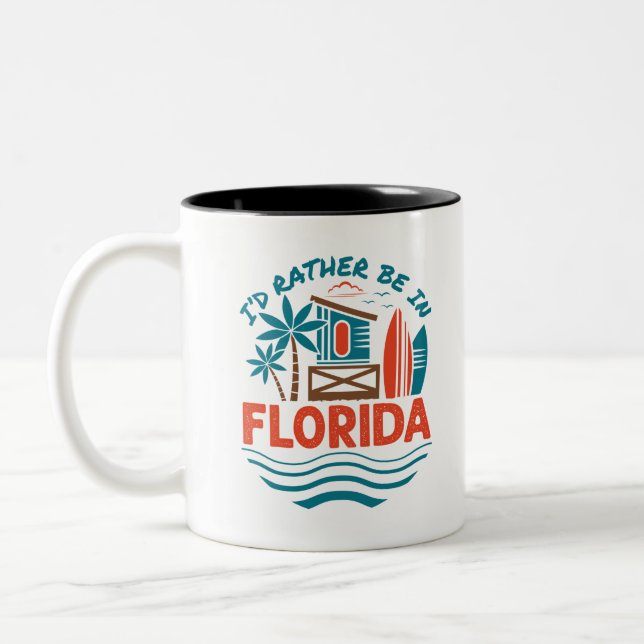 I'd Rather Be in Florida Two-Tone Coffee Mug (Left)