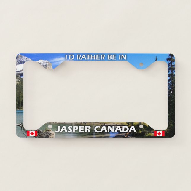 I'd Rather Be In Jasper Canada License Plate Frame (Front)