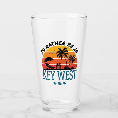 Id Rather Be in Key West Florida Keys Glass