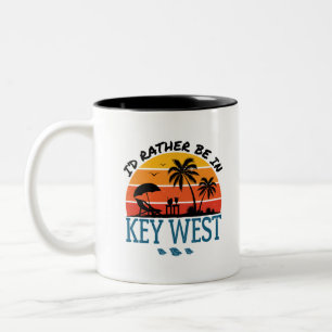 I'd Rather Be in Key West Florida Keys Two-Tone Coffee Mug
