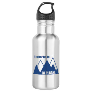 I'd Rather Be In La Plagne France Mountain Stainless Steel Water Bottle