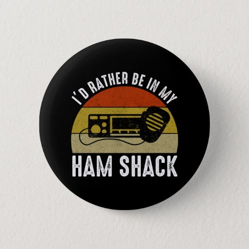 Id Rather Be In My Ham Shack Button