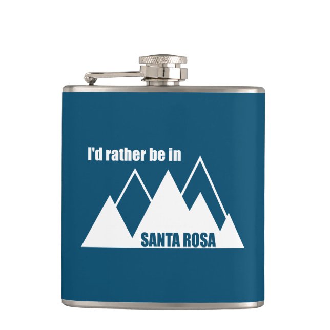 I'd Rather Be In Santa Rosa California Mountain Flask (Front)