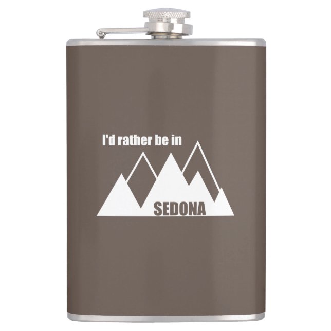 I'd Rather Be In Sedona Mountain Flask (Front)