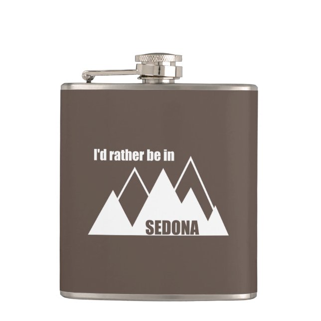 I'd Rather Be In Sedona Mountain Flask (Front)