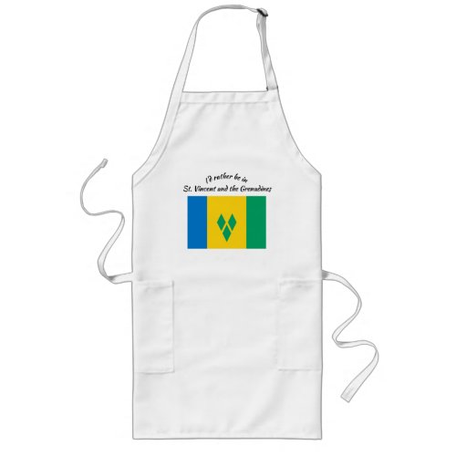 Id Rather Be In St Vincent Design Long Apron
