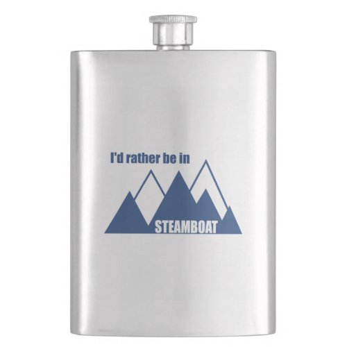 Id Rather Be In Steamboat Springs Colorado Mounta Flask