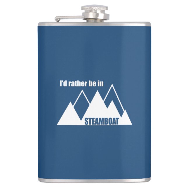 I'd Rather Be In Steamboat Springs Colorado Mounta Flask (Front)