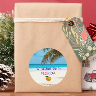 I'd Rather Be in (Sunny) Florida Classic Round Sticker