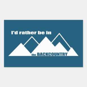 I'd Rather Be In The Backcountry Mountain Rectangular Sticker