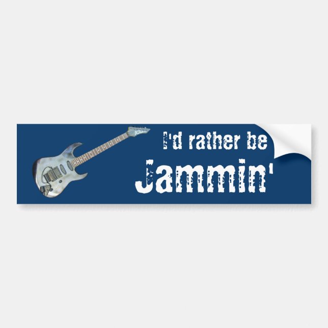 I'd rather be Jammin' Bumper Sticker (Front)