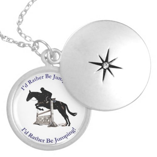 Id Rather Be Jumping Horse Necklace