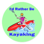 I'd Rather Be Kayaking 1 Classic Round Sticker I'd Rather Be Kayaking 1 Classic Round Sticker