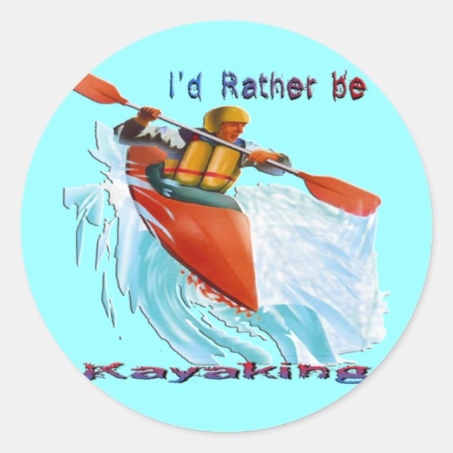 I'd Rather be Kayaking 2 Classic Round Sticker (Front)