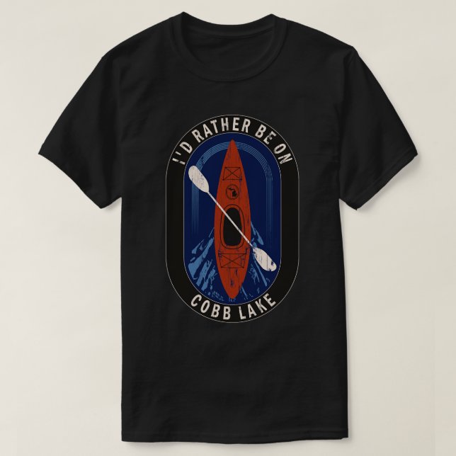 Id Rather Be Kayaking On Cobb Lake in MI T-Shirt (Design Front)