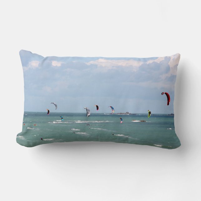 I'd rather be kite boarding lumbar pillow (Front)