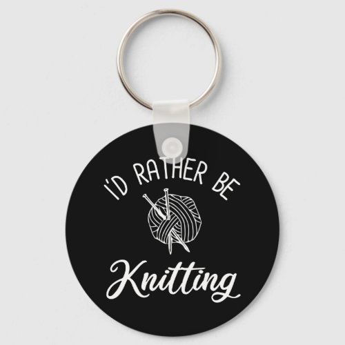 Id Rather Be Knitting Keychain