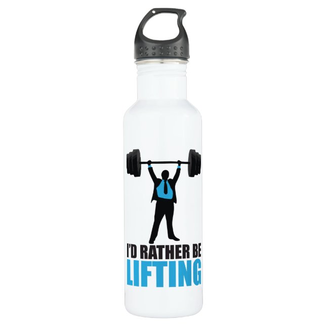 I'd Rather Be Lifting - Bodybuilding Stainless Steel Water Bottle (Front)