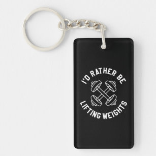 Weight Lifting Personalised Beta Keyring in Gift Bag