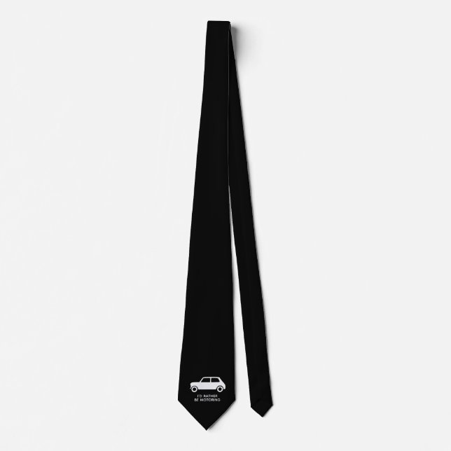 I'd rather be Motoring Mini Car Black Neck Tie (Front)