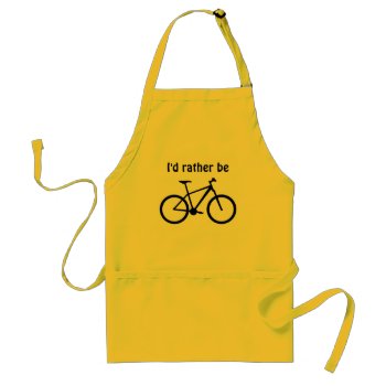 I'd Rather Be Mountain Biking. Adult Apron by graphicdoodles at Zazzle