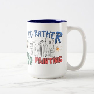 i'd rather be painting 15oz ceramic mug