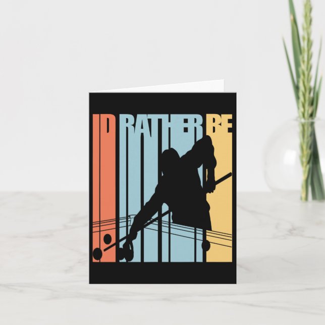 Id Rather Be Playing Billiards Shirt 8 Ball Pool S Card (Front)