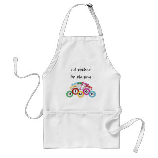 I'd rather be playing bingo adult apron