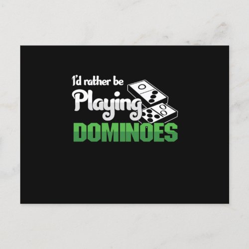 Id Rather Be Playing Dominoes Tiles Puzzler Gift Postcard