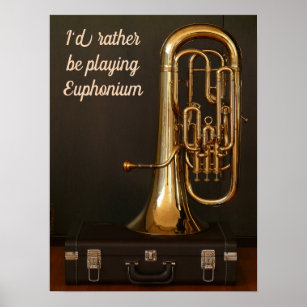 I'd rather be playing Euphonium quote brass music Poster